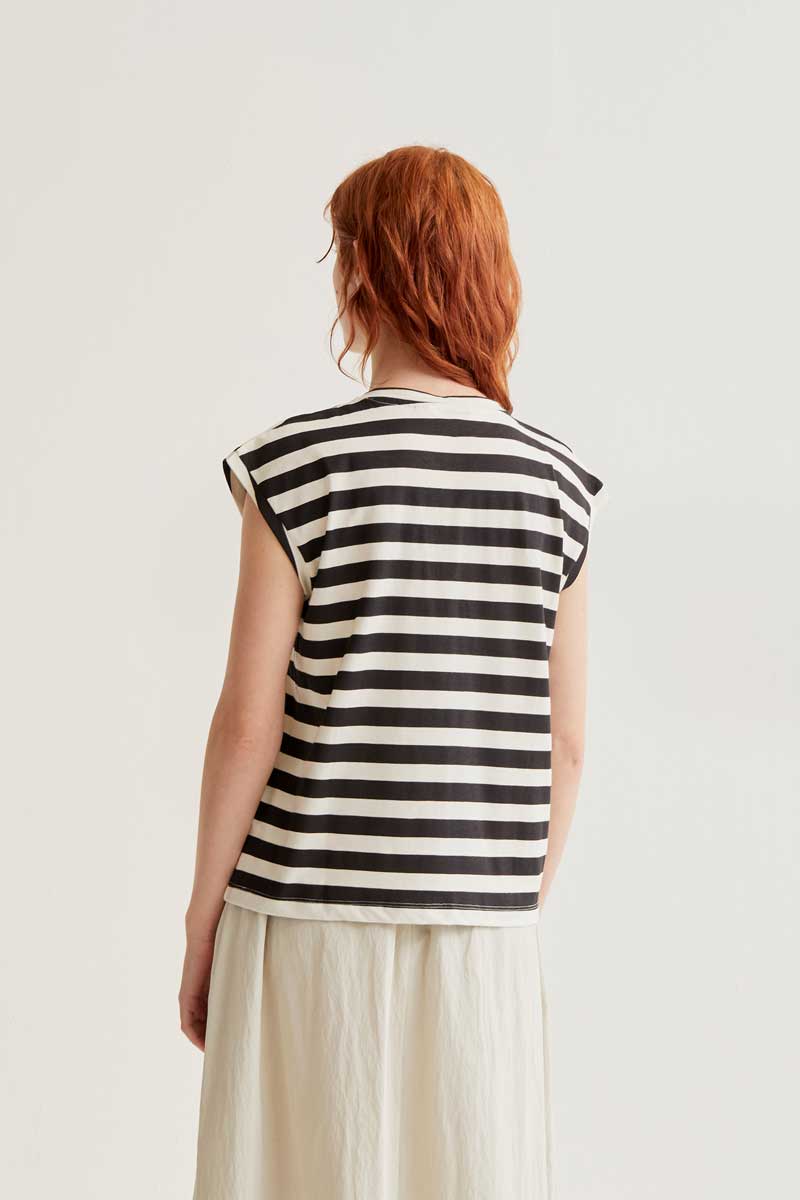 Black and White Striped T-shirt