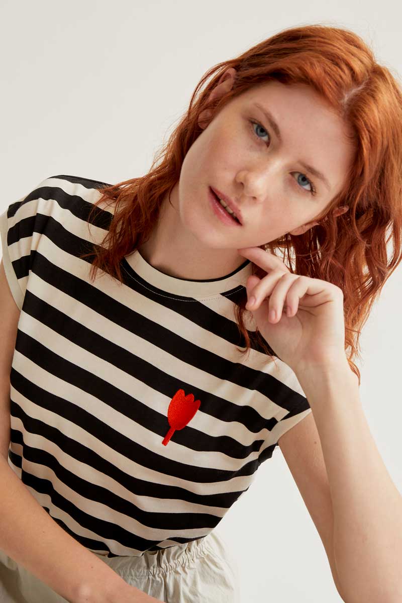 Black and White Striped T-shirt