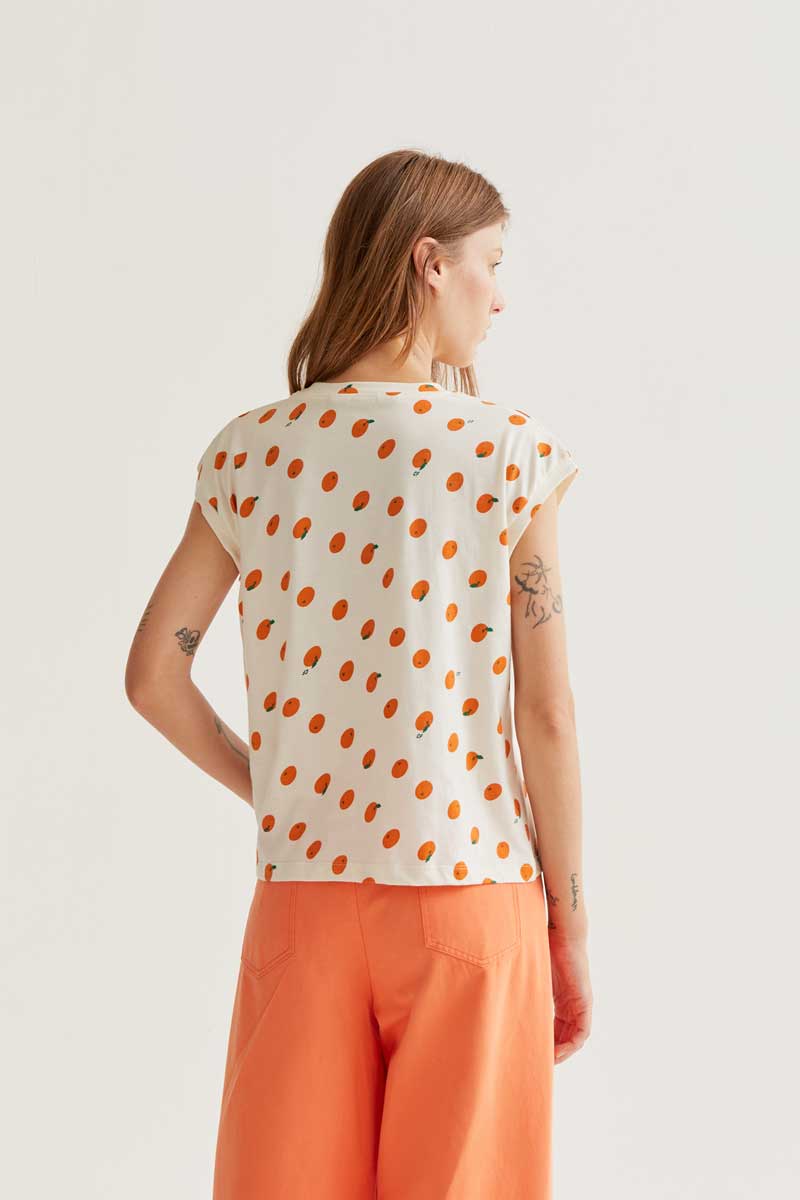T-Shirt With Oranges Print