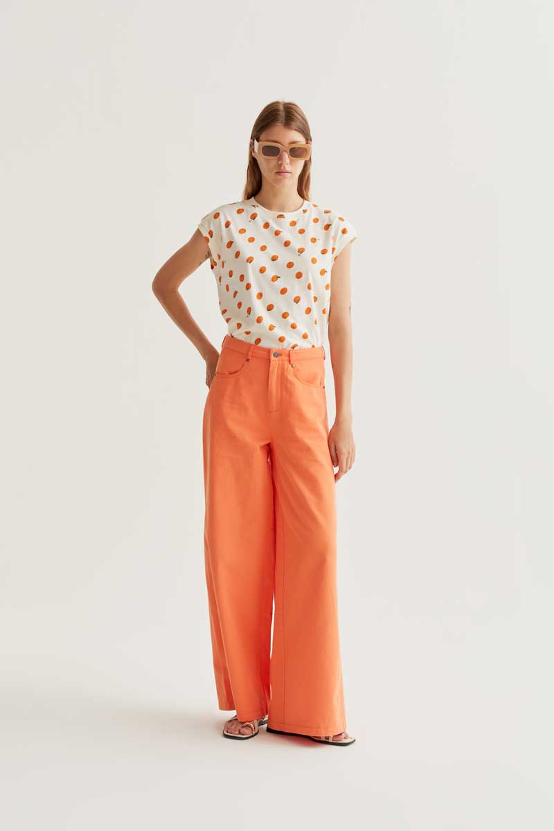 T-Shirt With Oranges Print