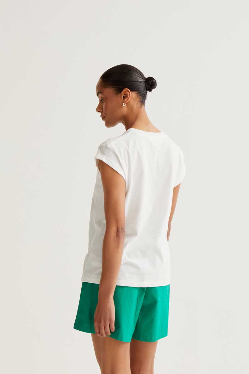 White T-Shirt with Bunny Print