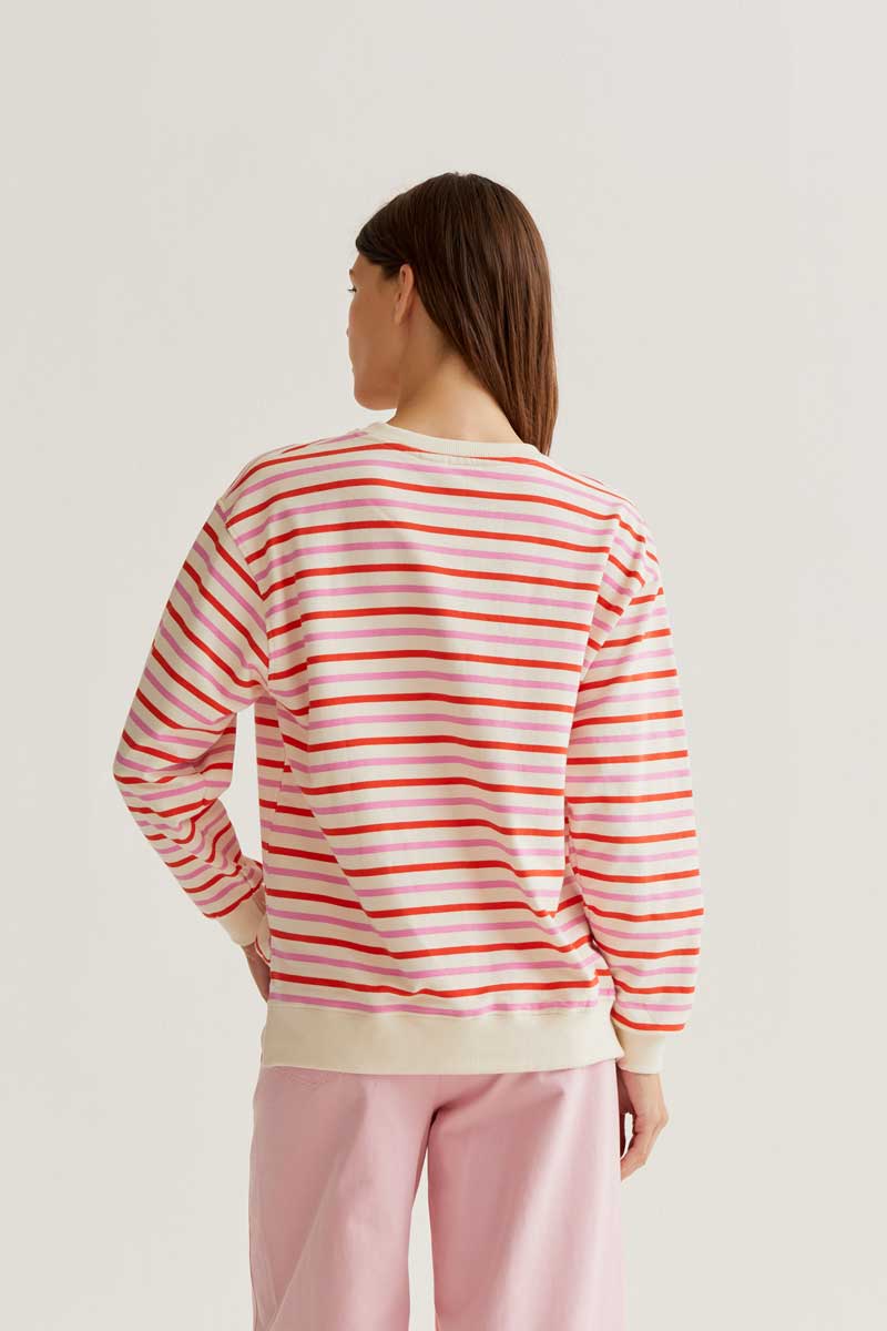 Jersey with Pink and Red striped Print