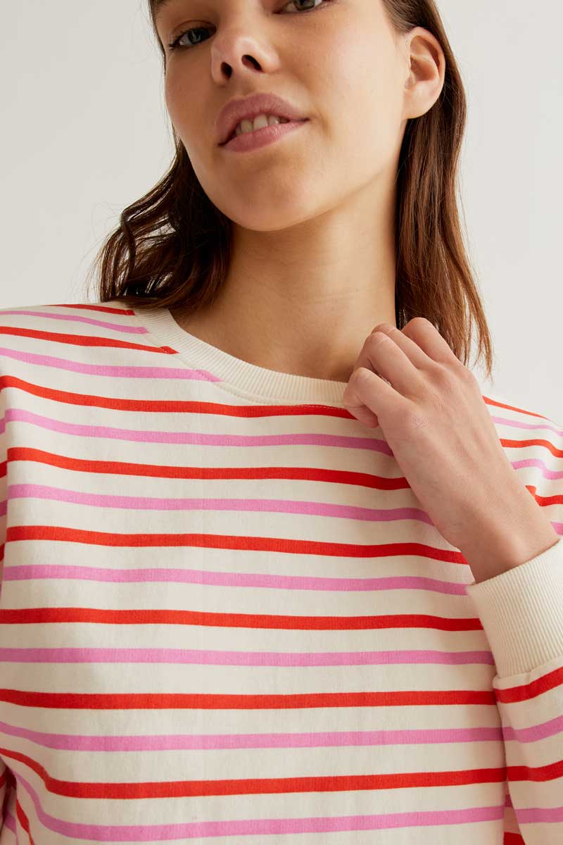 Jersey with Pink and Red striped Print