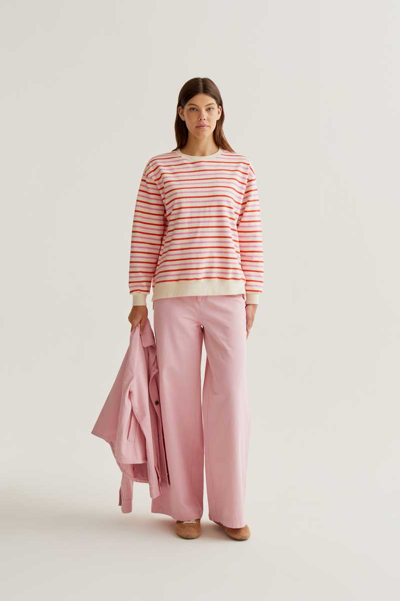 Jersey with Pink and Red striped Print