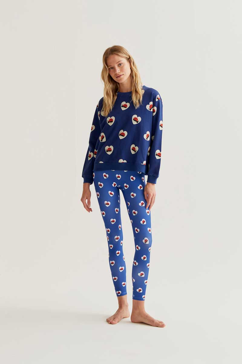 Blue Jersey with Ladybug Print
