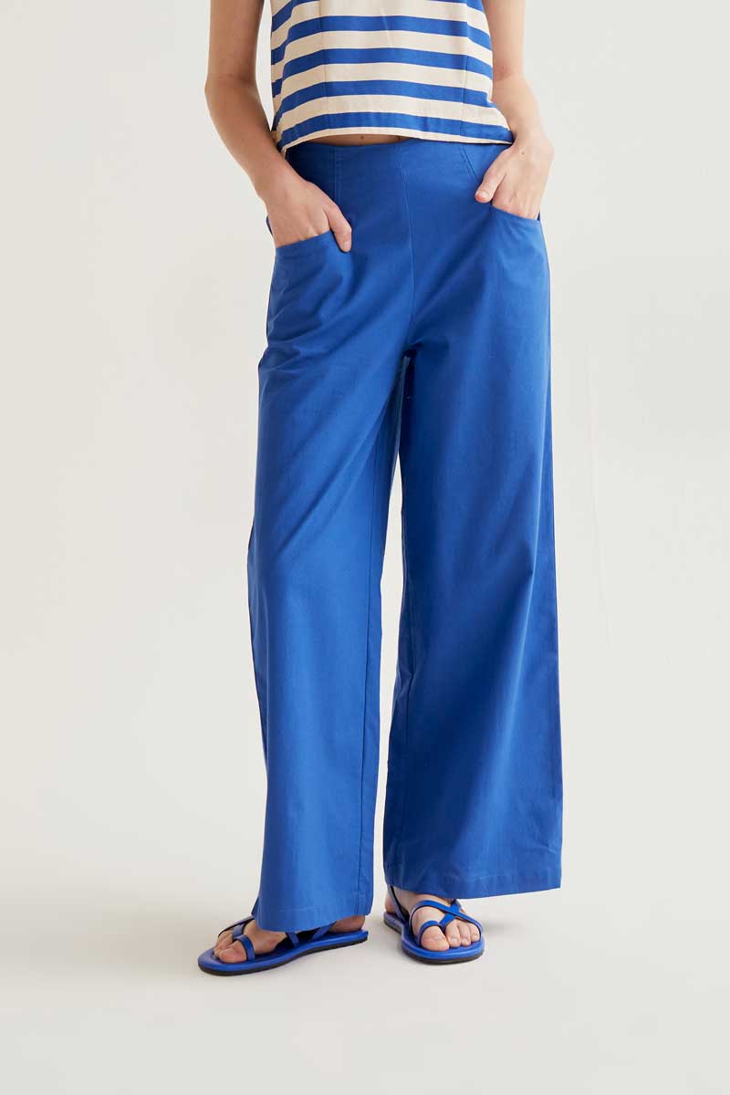 Blue 100% Cotton Trousers