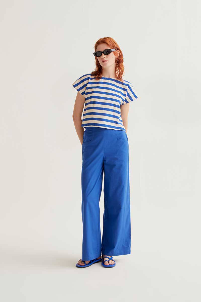Blue 100% Cotton Trousers