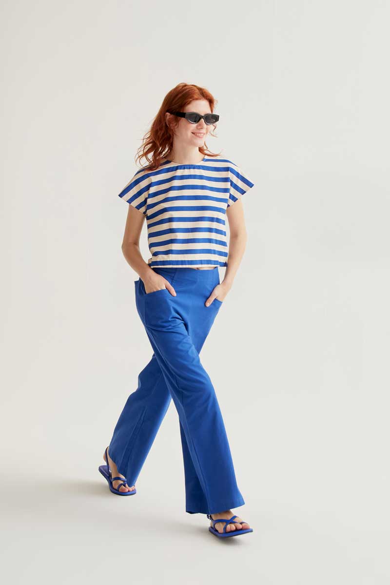 Blue 100% Cotton Trousers