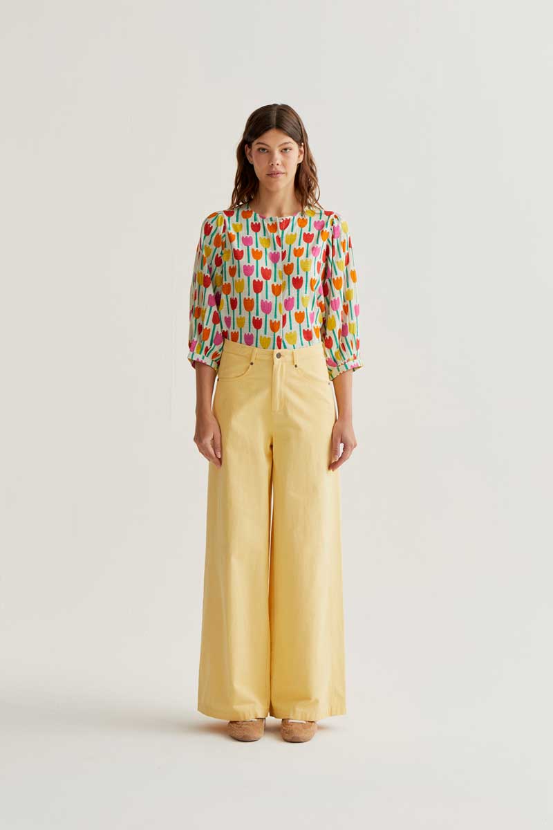 Shirt with Tulips Print