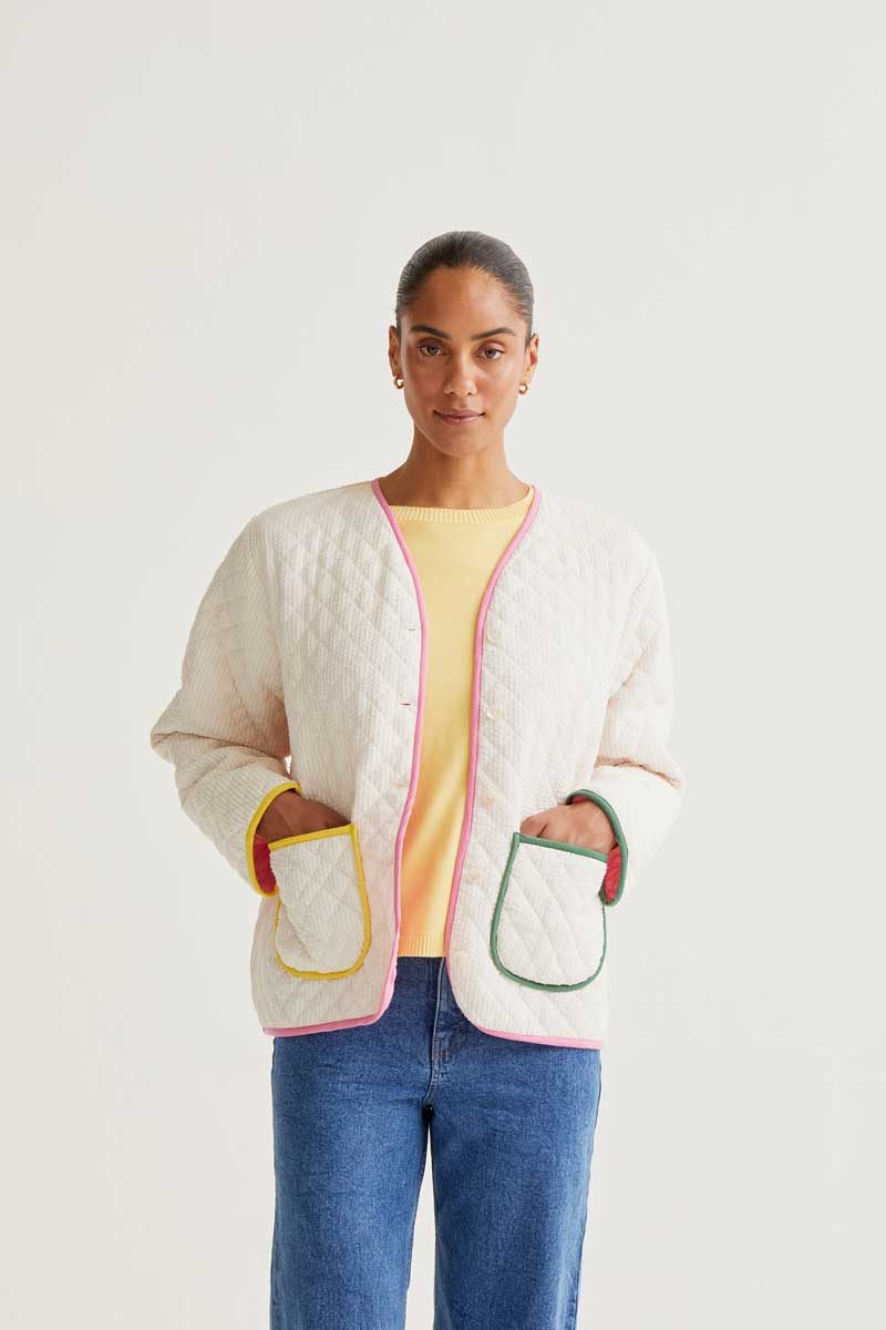 Quilted Jacket With Soft Colors