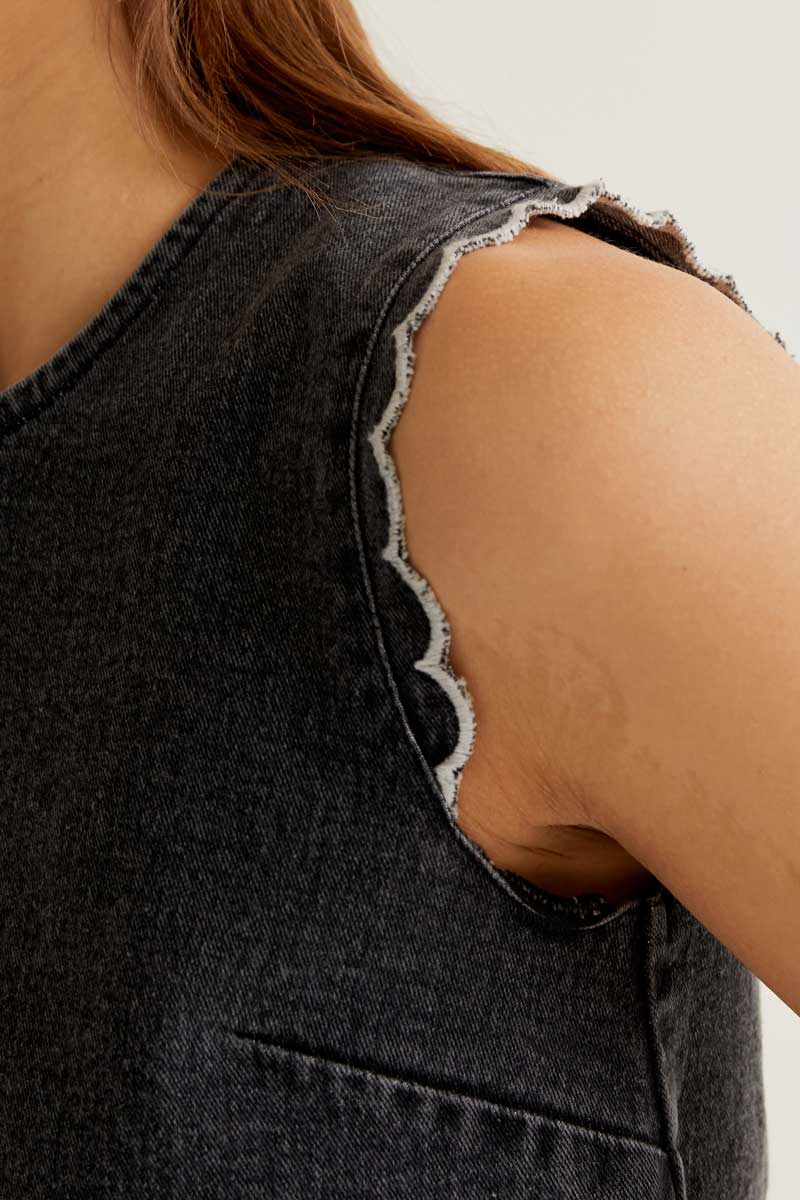 Sleeveless Denim Top