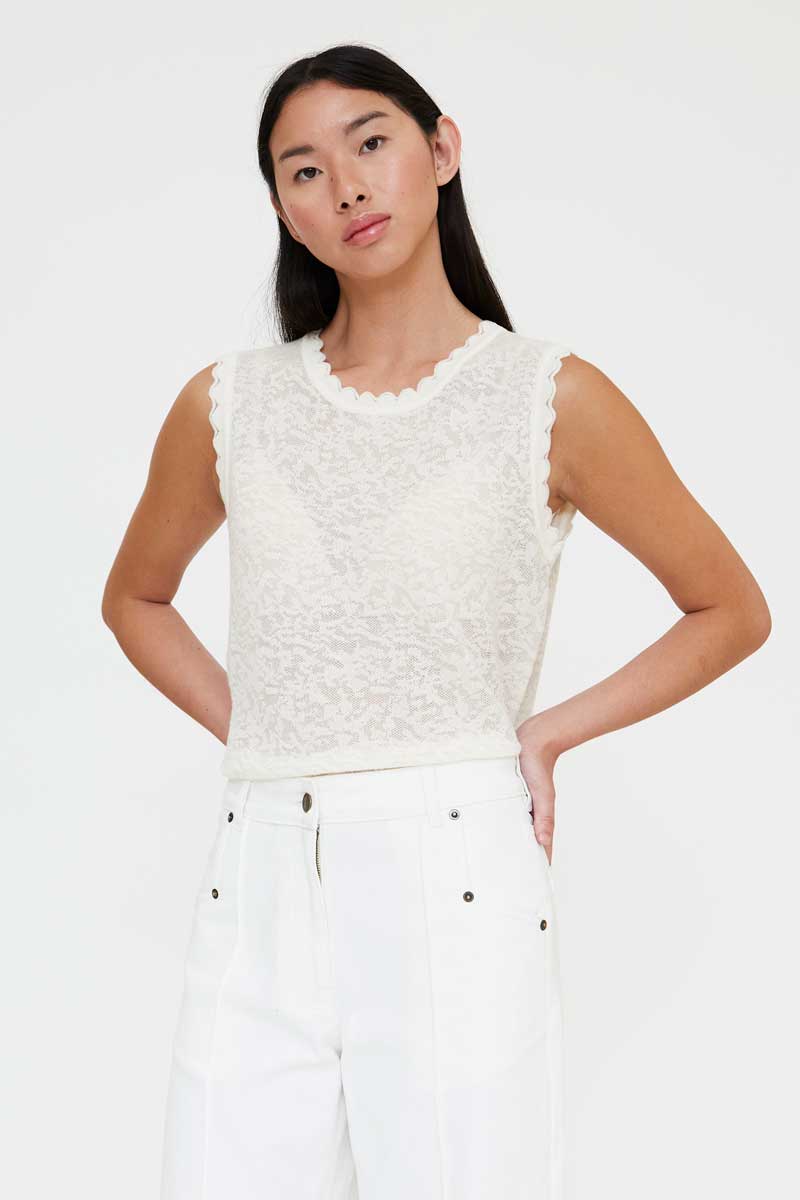 Sleeveless Off-White Top