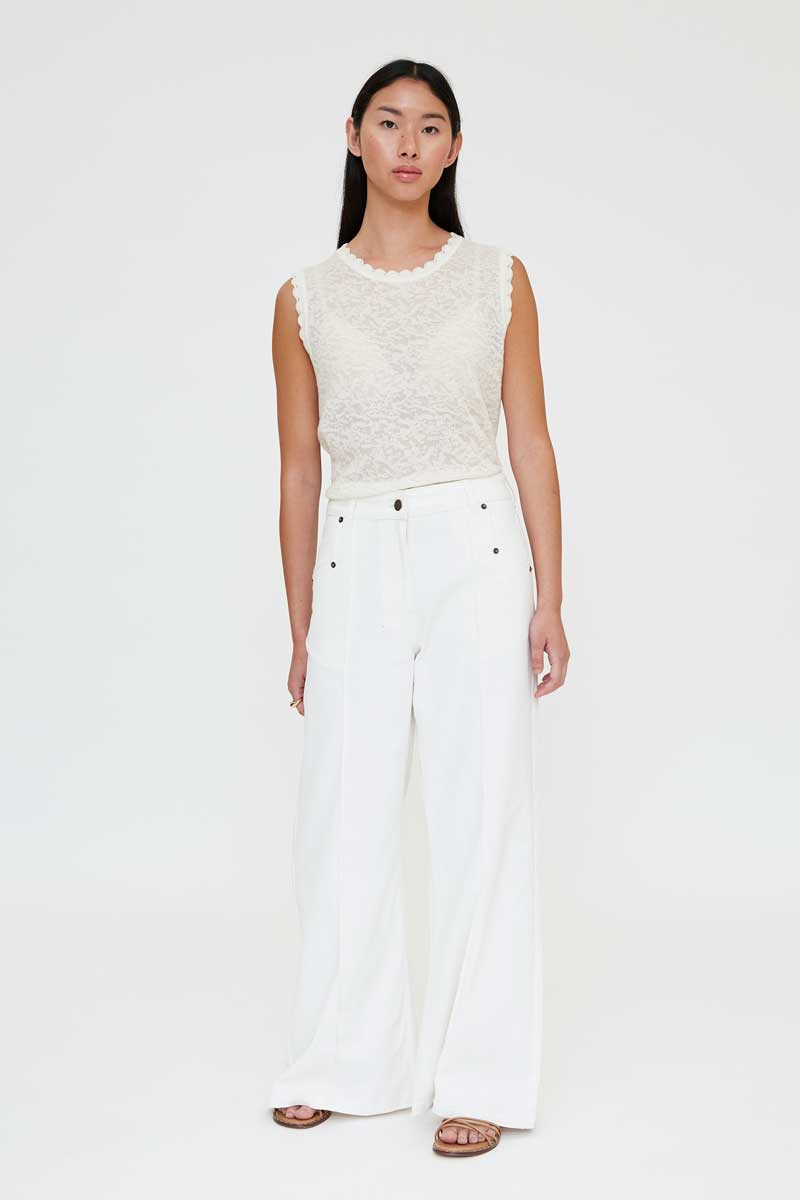 Sleeveless Off-White Top