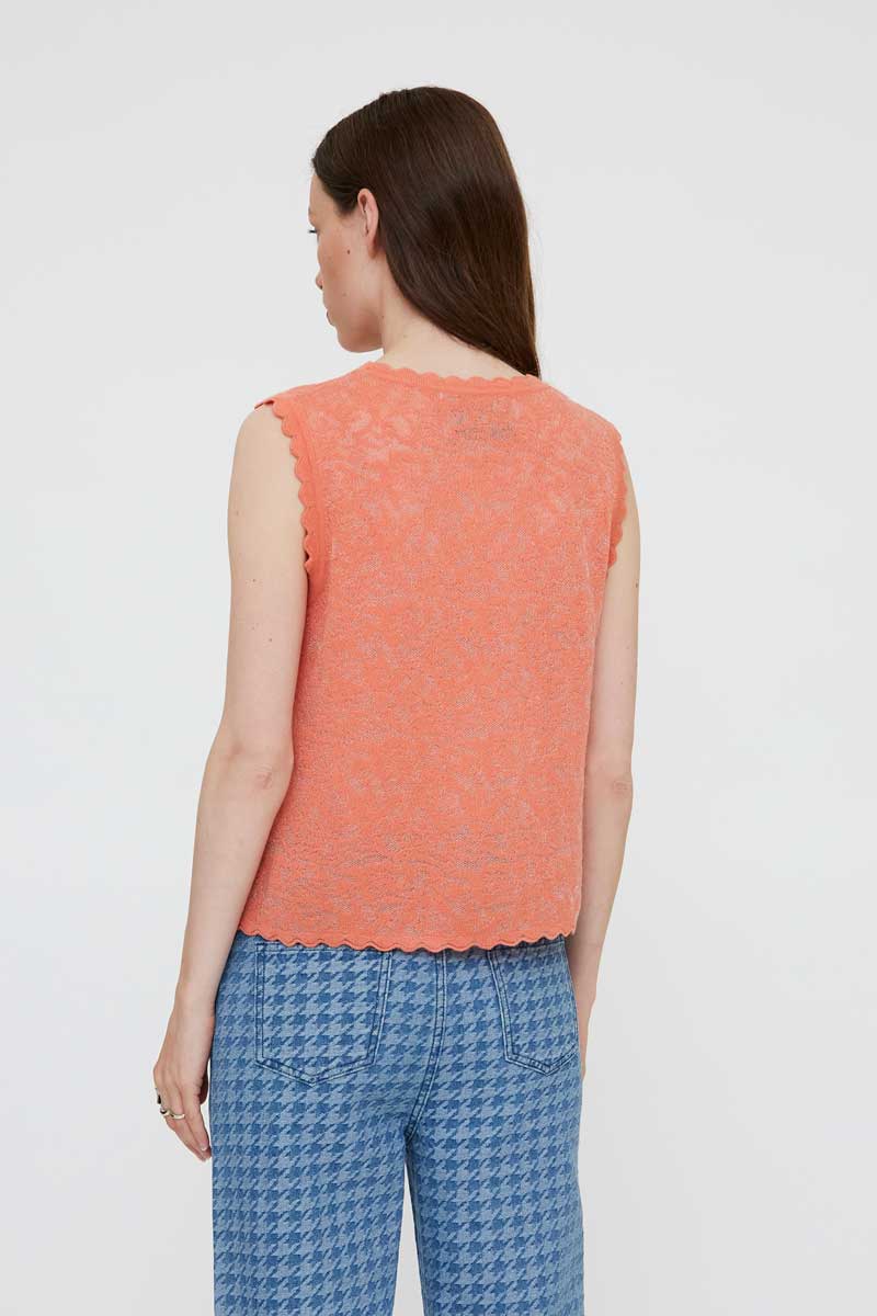Sleeveless Coral Top