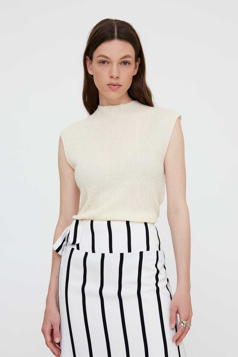 Ecru Knit Top