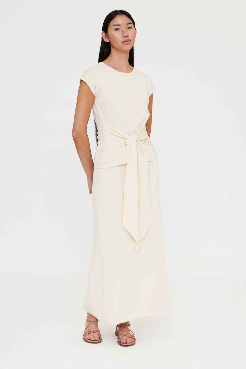Sleeveless Knitted Cream Cardigan