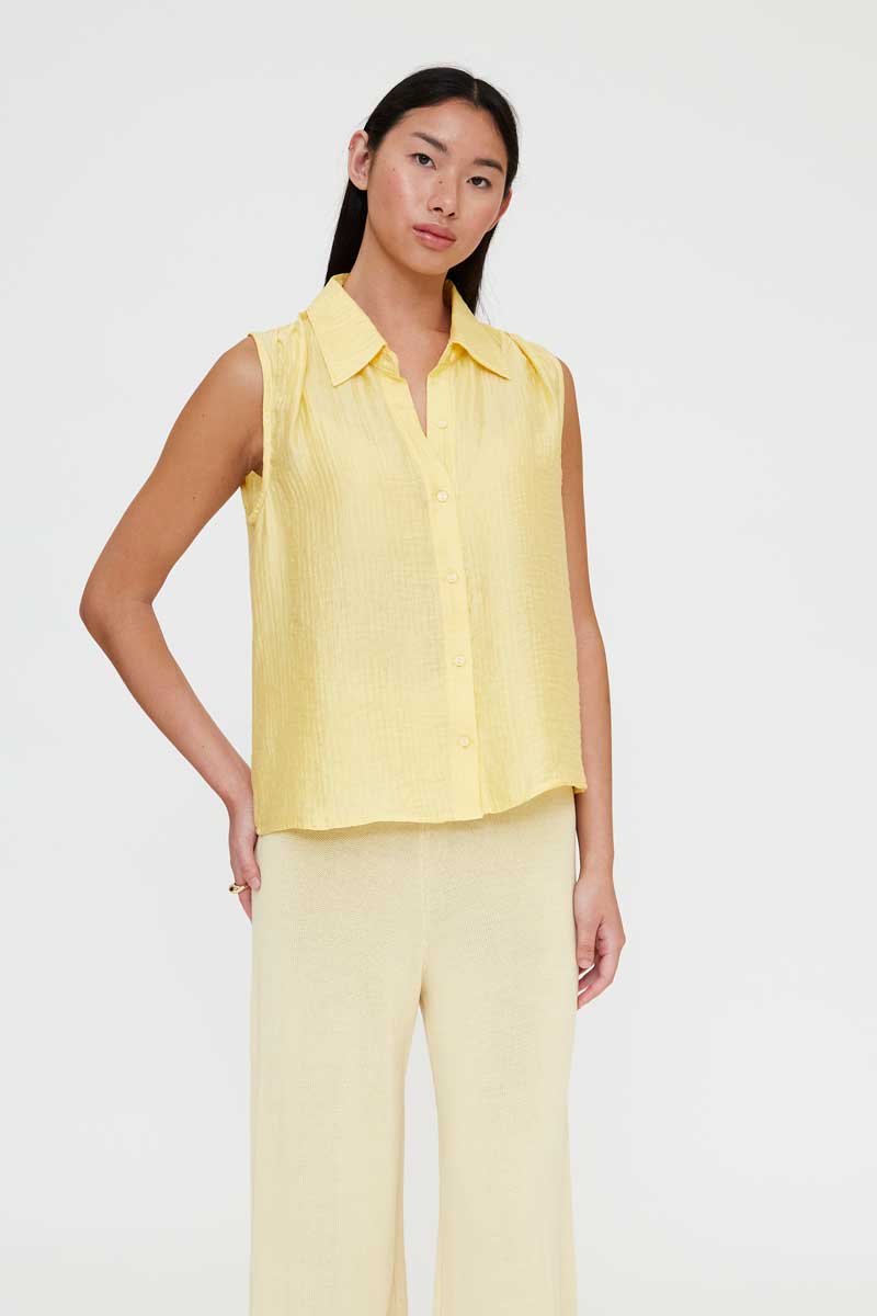 Yellow Sleevless Shirt