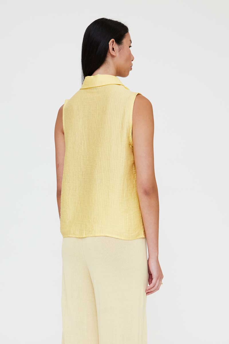 Yellow Sleevless Shirt