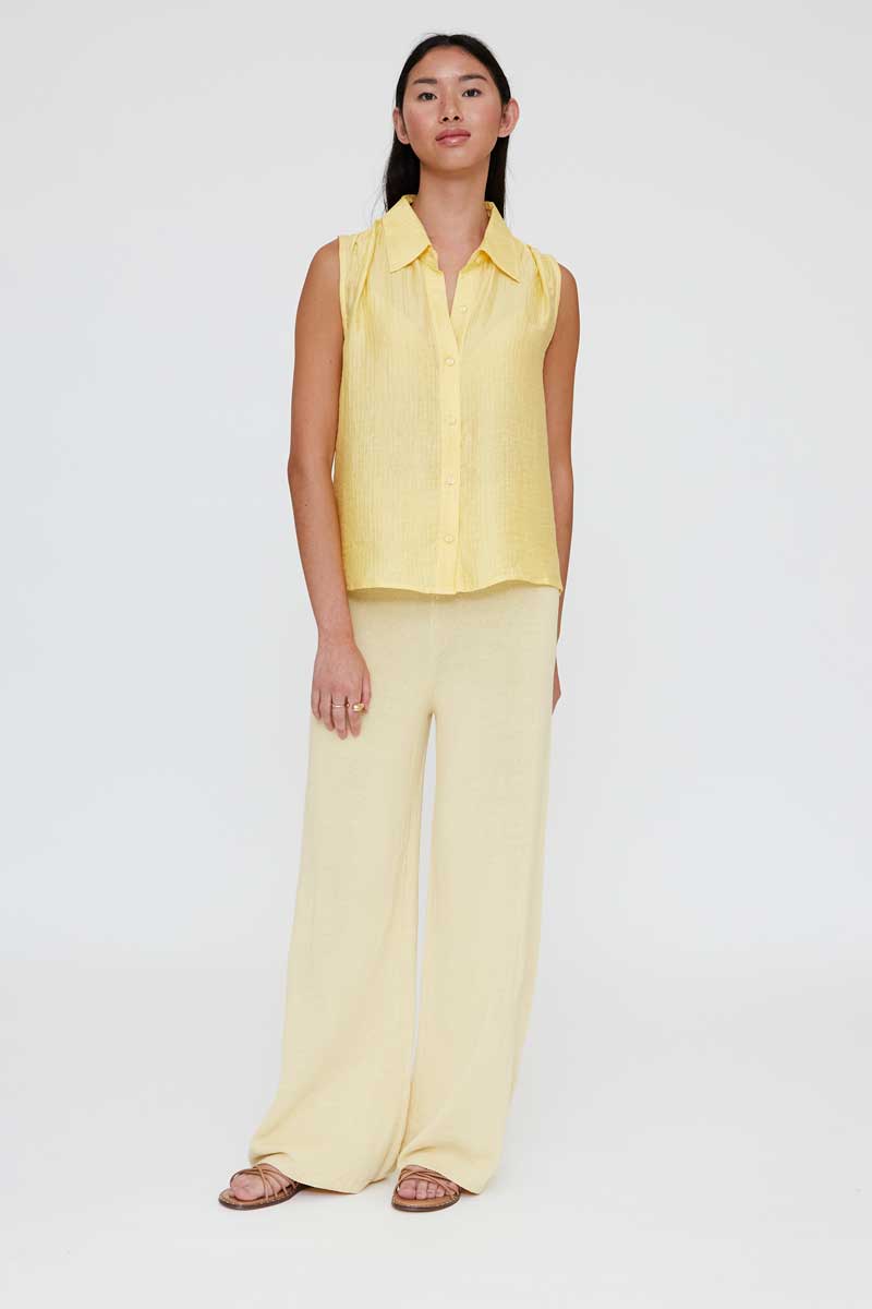 Yellow Sleevless Shirt