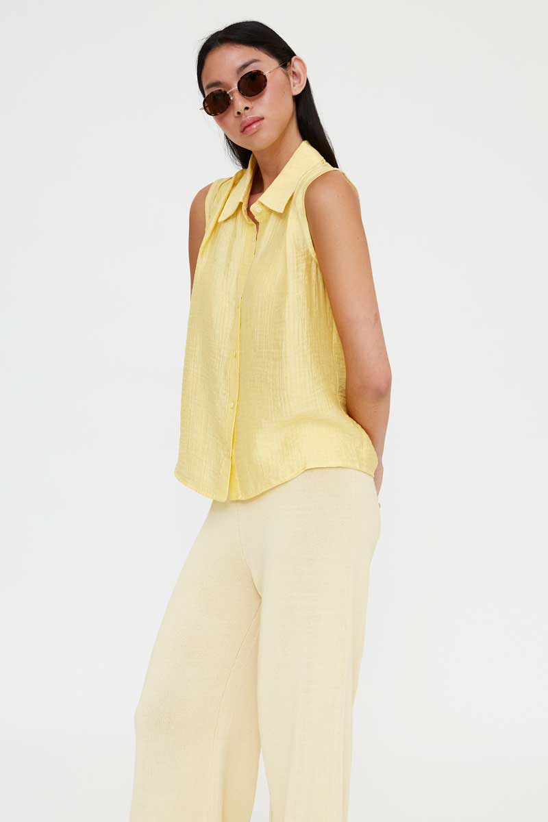 Yellow Sleevless Shirt