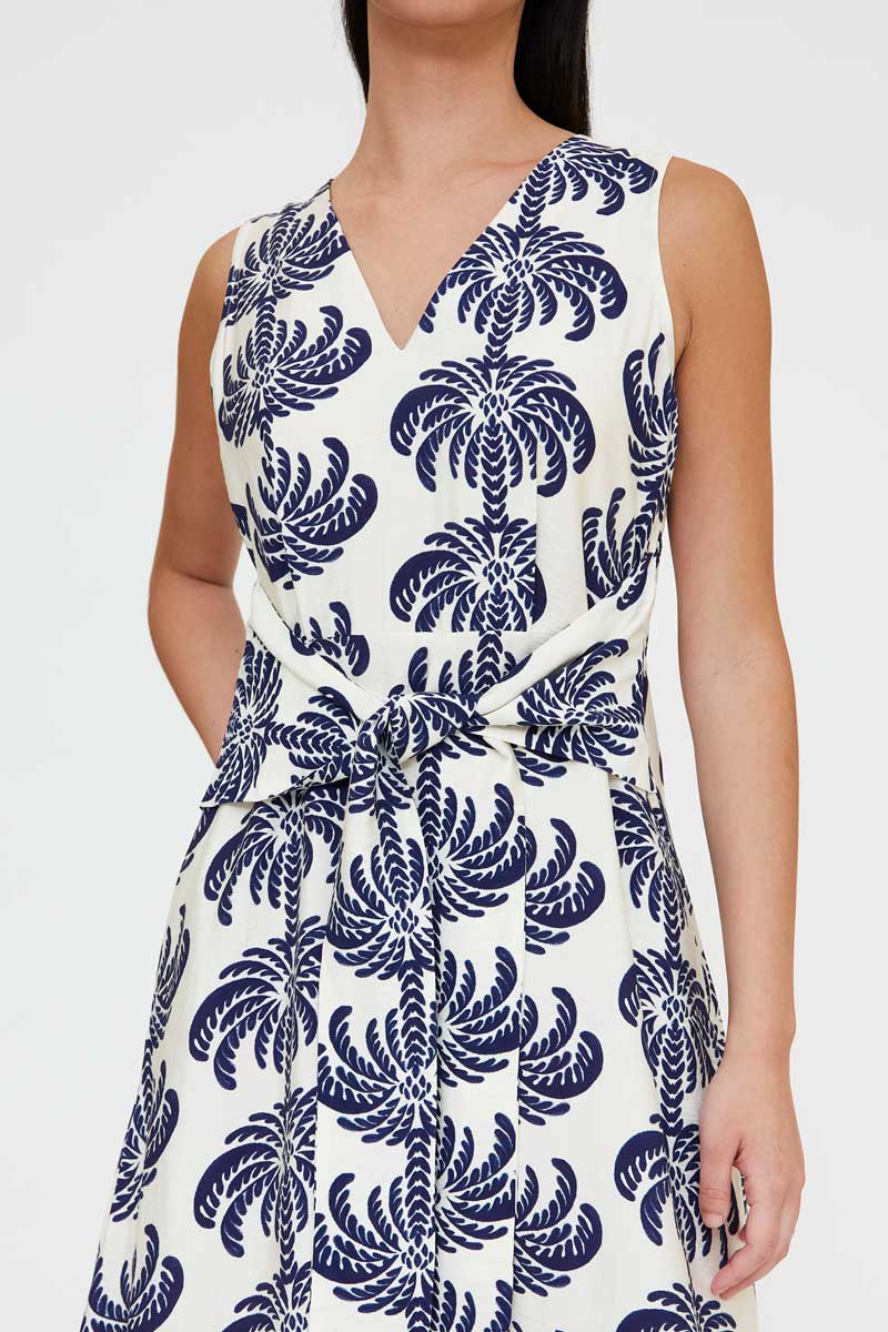 Midi Palms Spring Dress