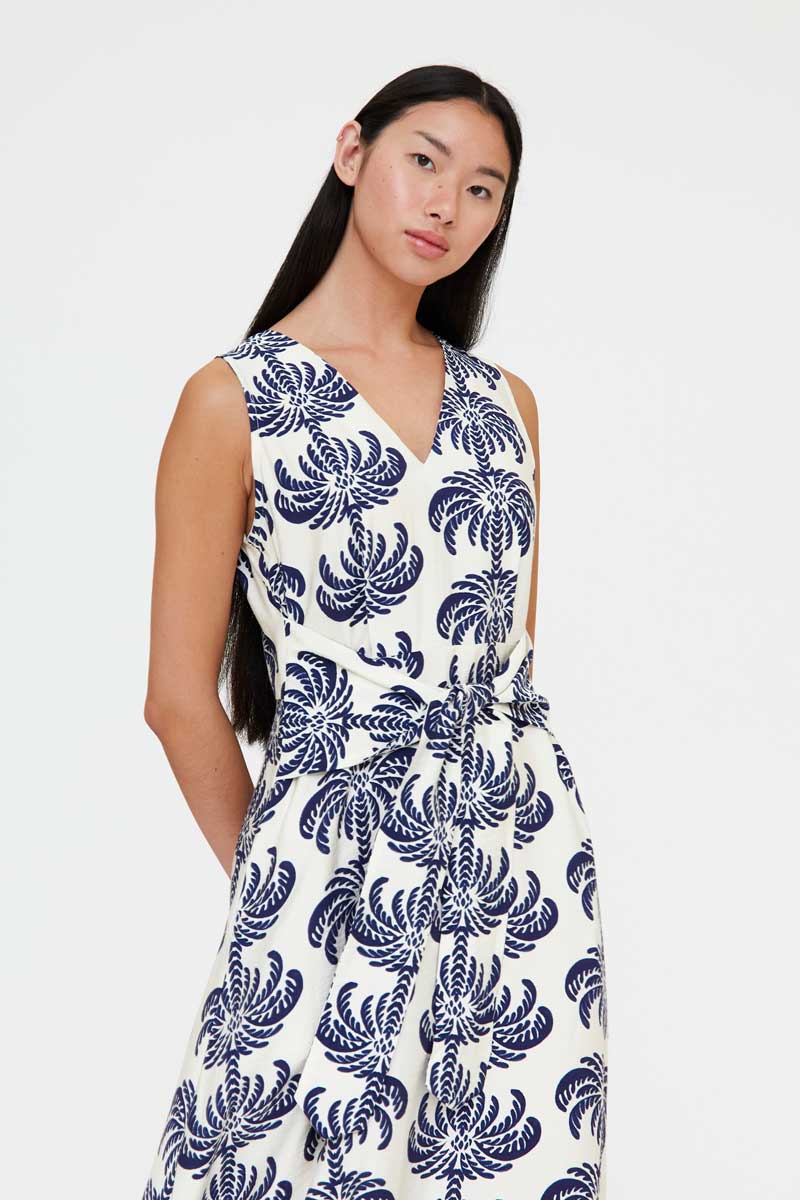 Midi Palms Spring Dress