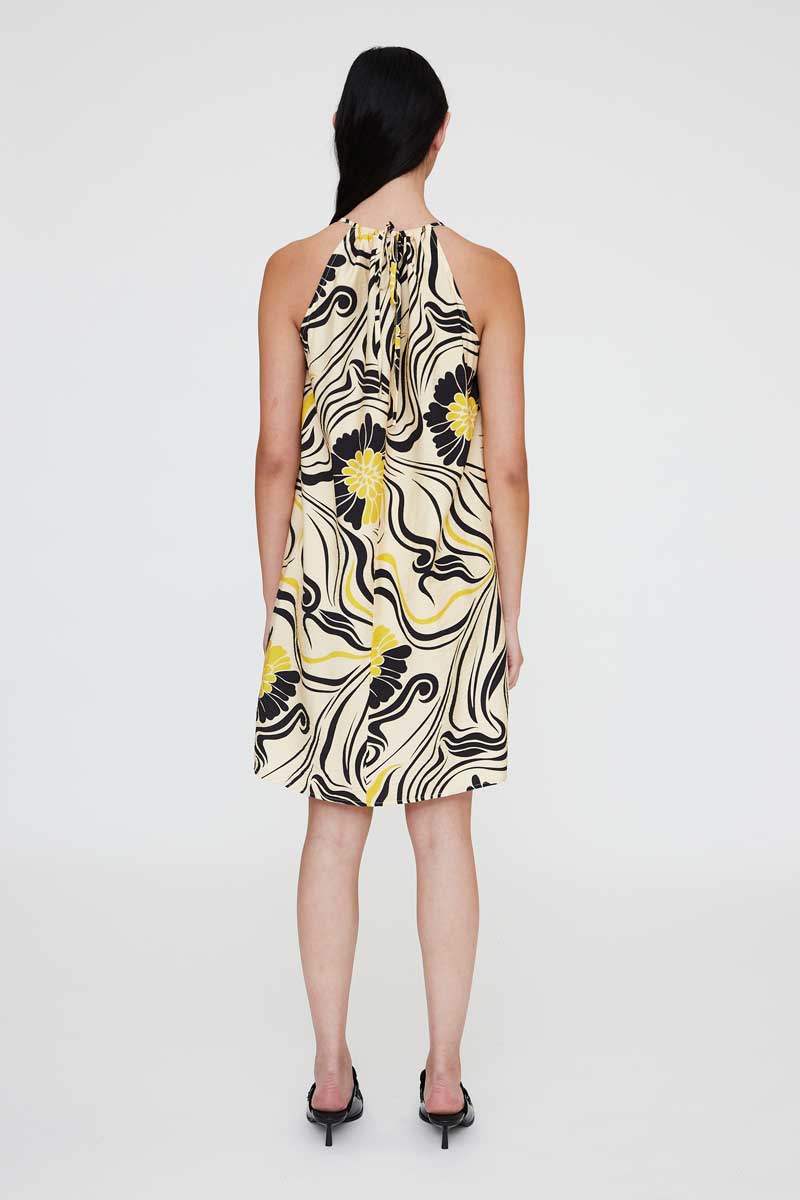 Short Dress with Abstract Floral Print