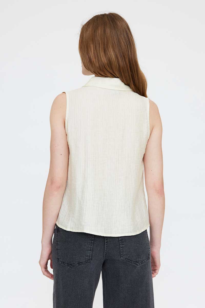 Ecru Sleeveless Shirt