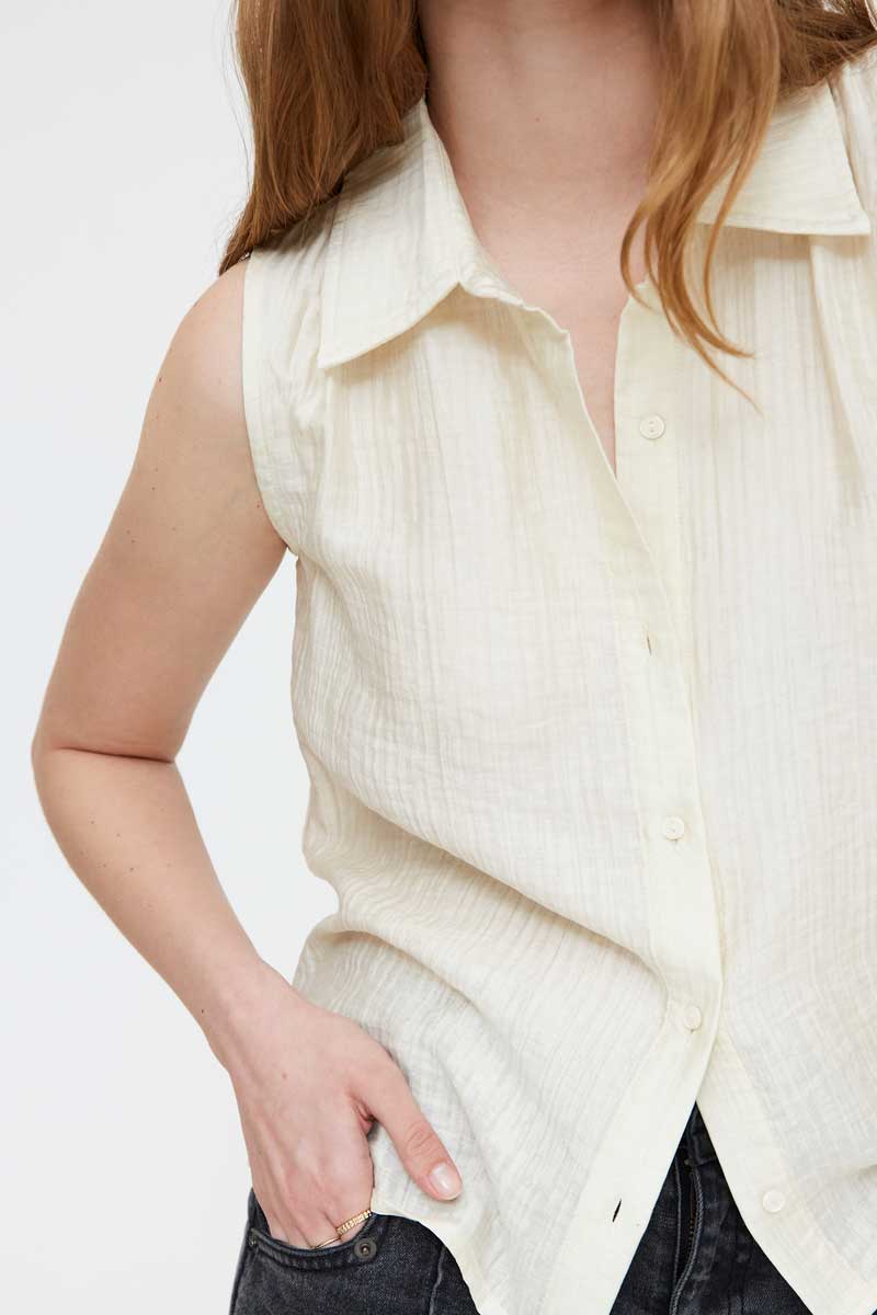 Ecru Sleeveless Shirt