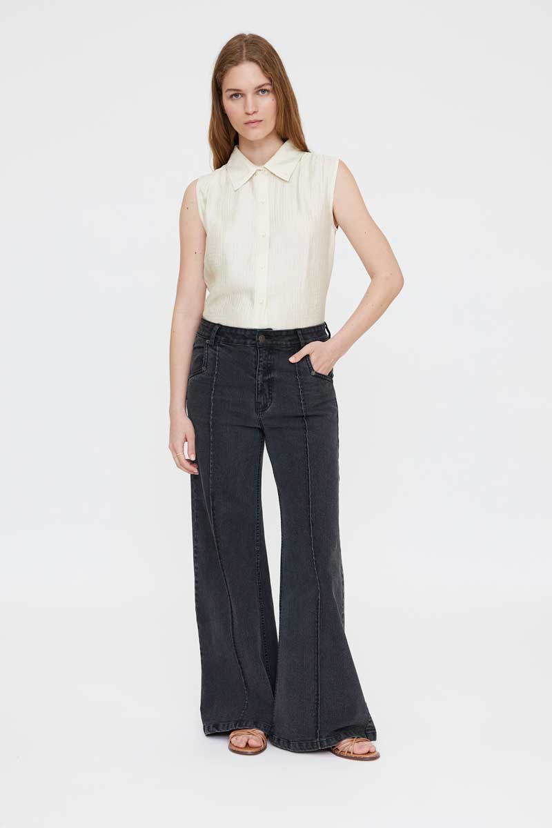 Ecru Sleeveless Shirt