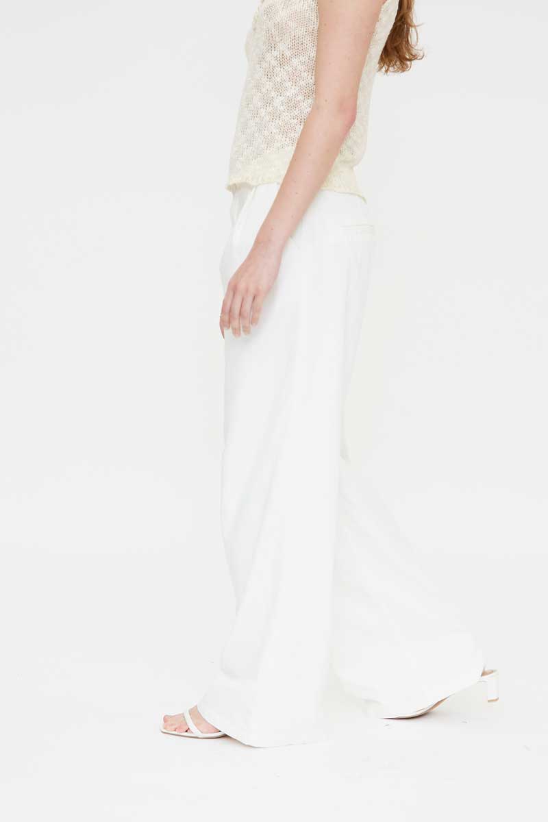 White Wide-legs Trousers