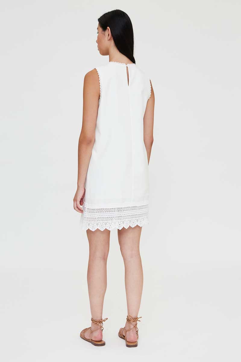 White Short Dress with Lace