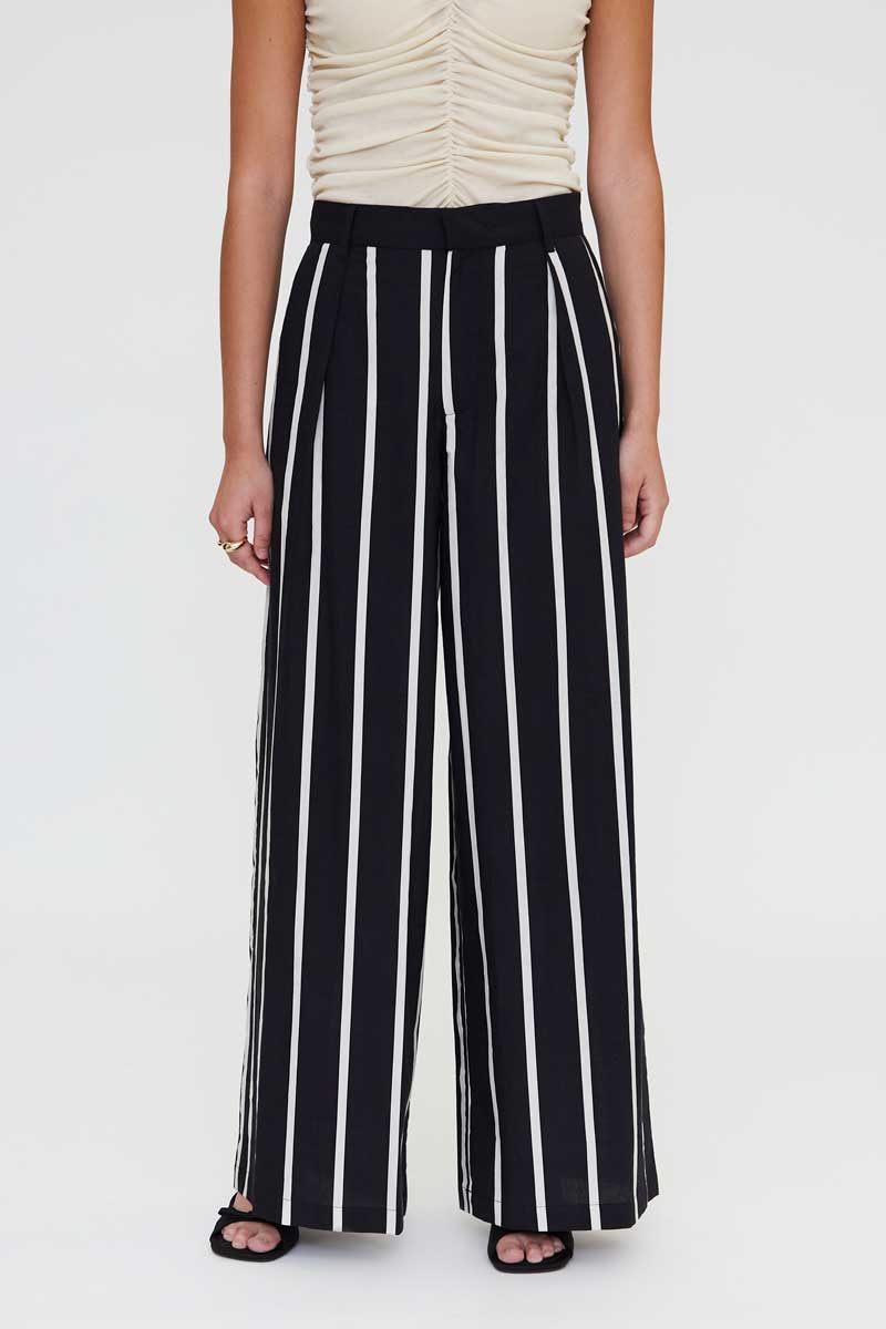 Black Striped Pants