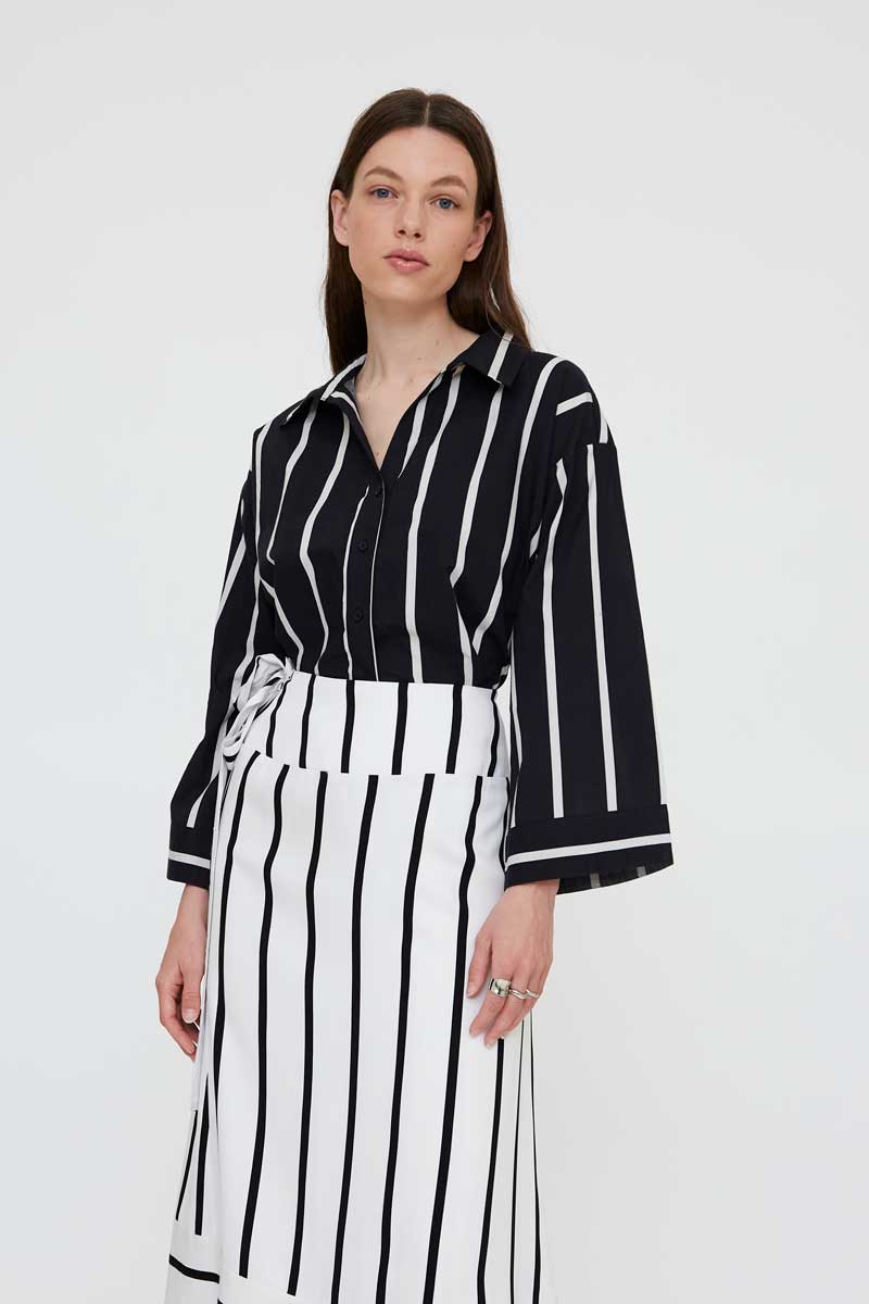 Black and White Striped Shirt