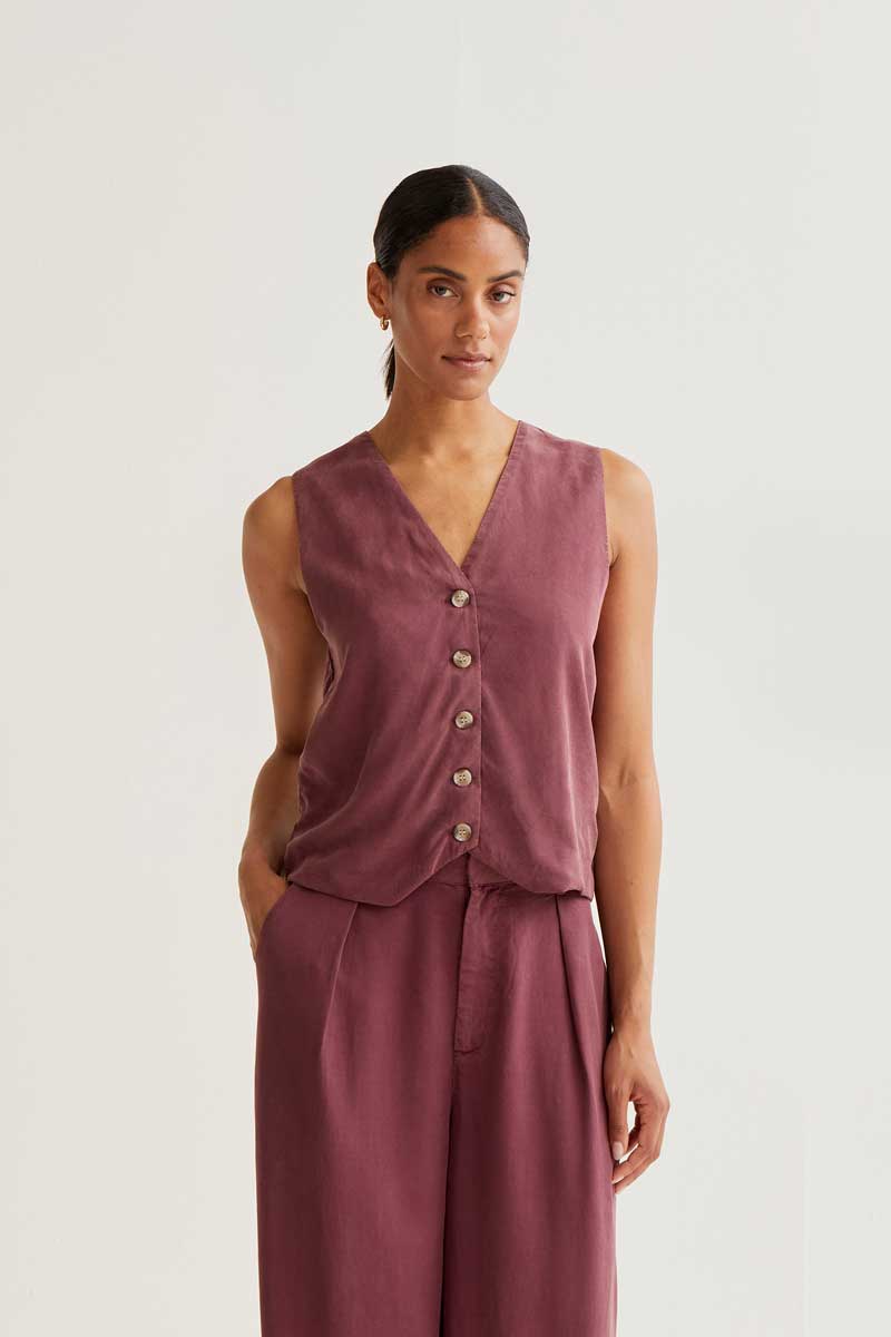 Brown V-Neck Vest