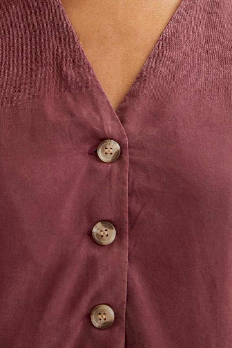 Brown V-Neck Vest