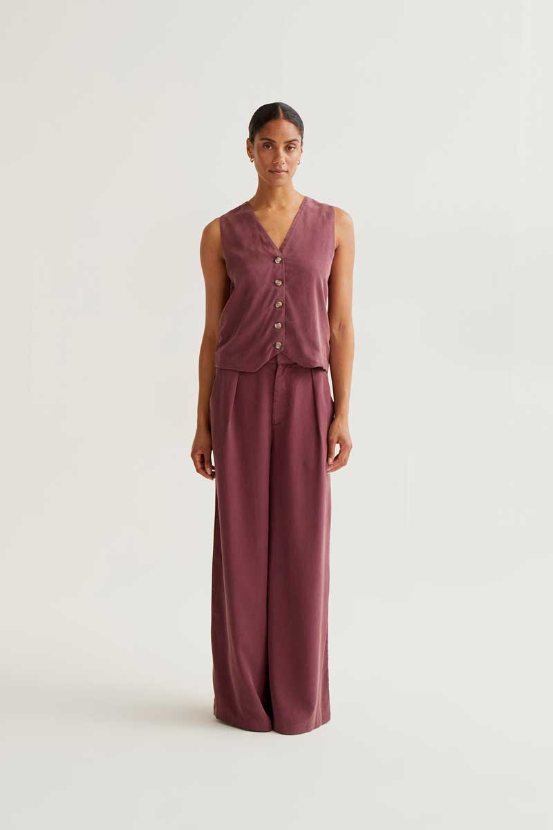 Brown V-Neck Vest