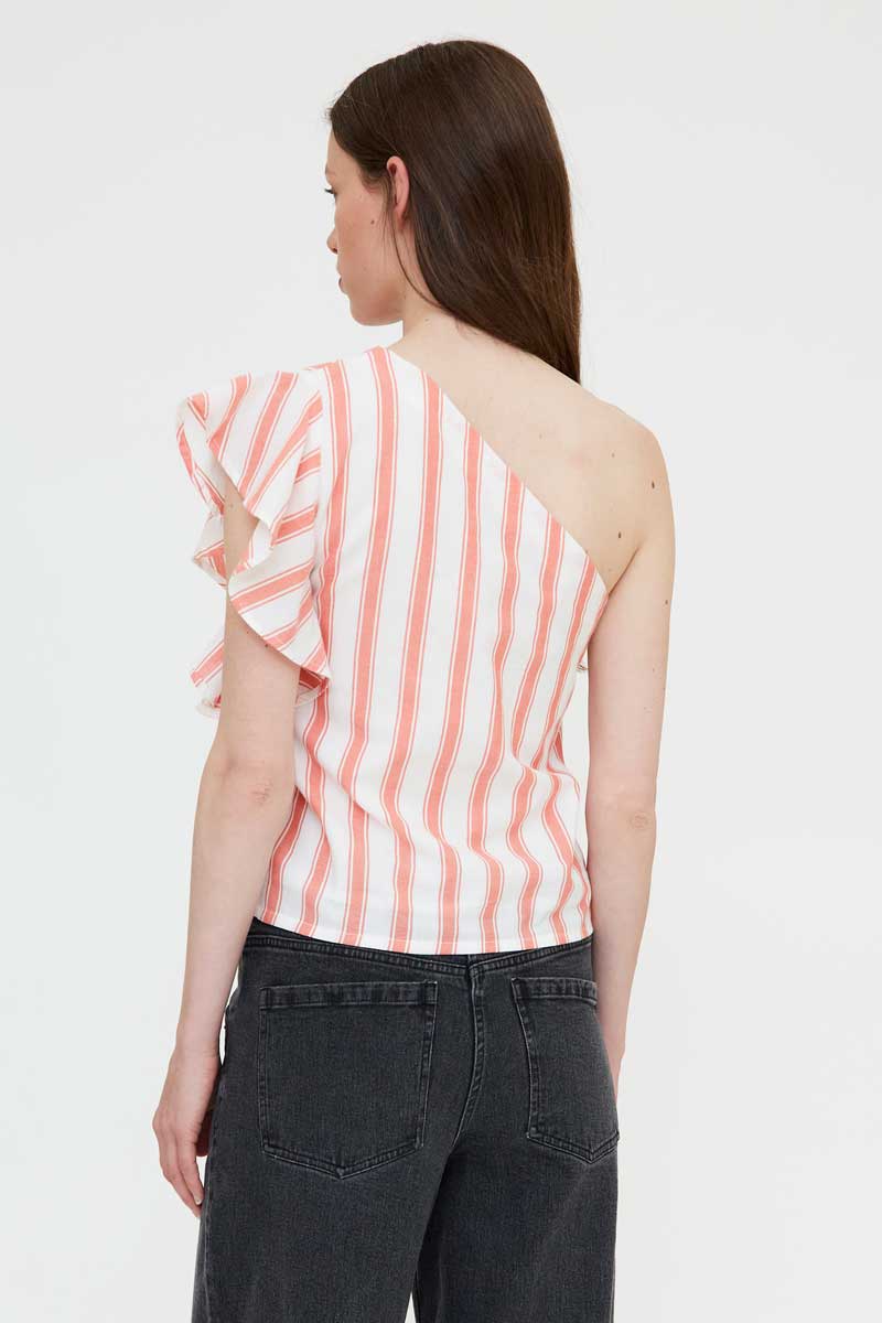 One -Shoulder Striped Top