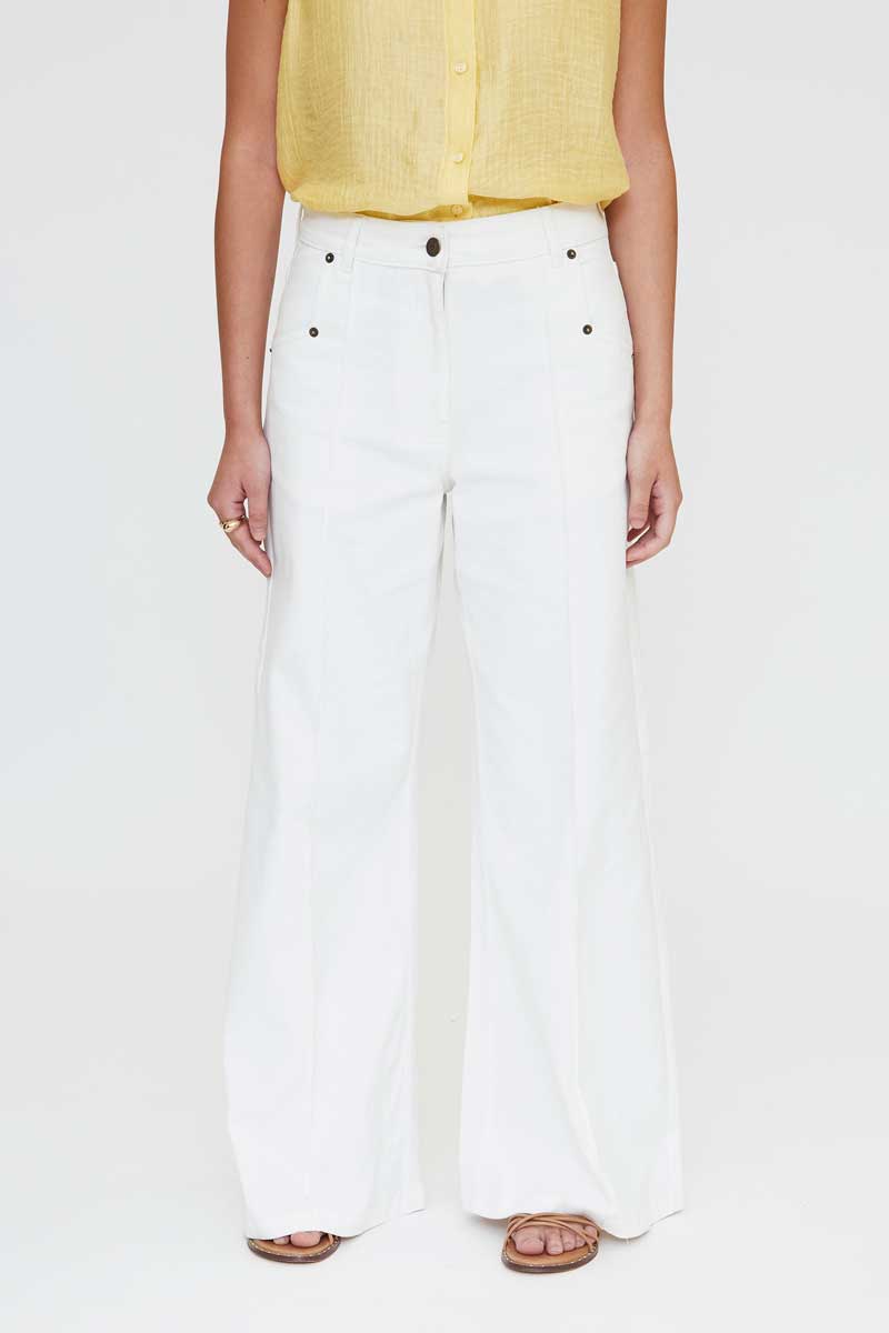 Wide Leg White Jeans