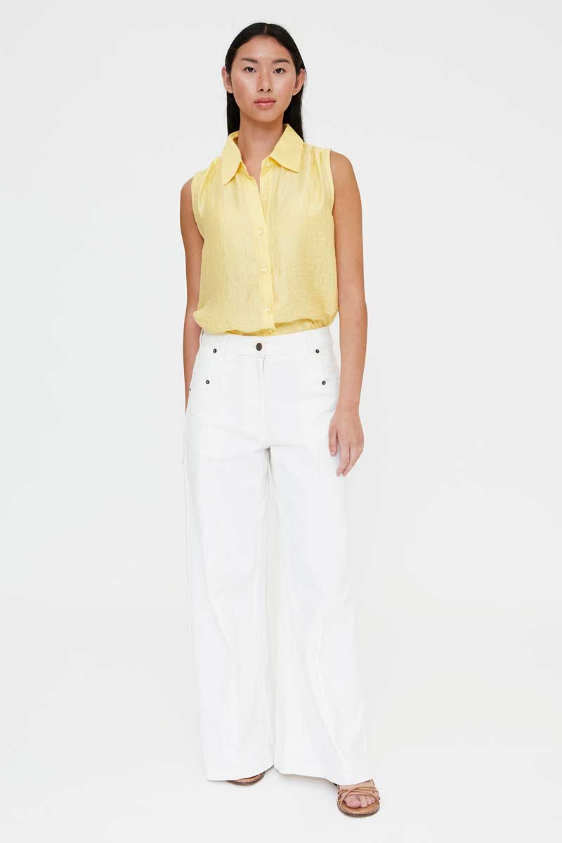 Wide Leg White Jeans