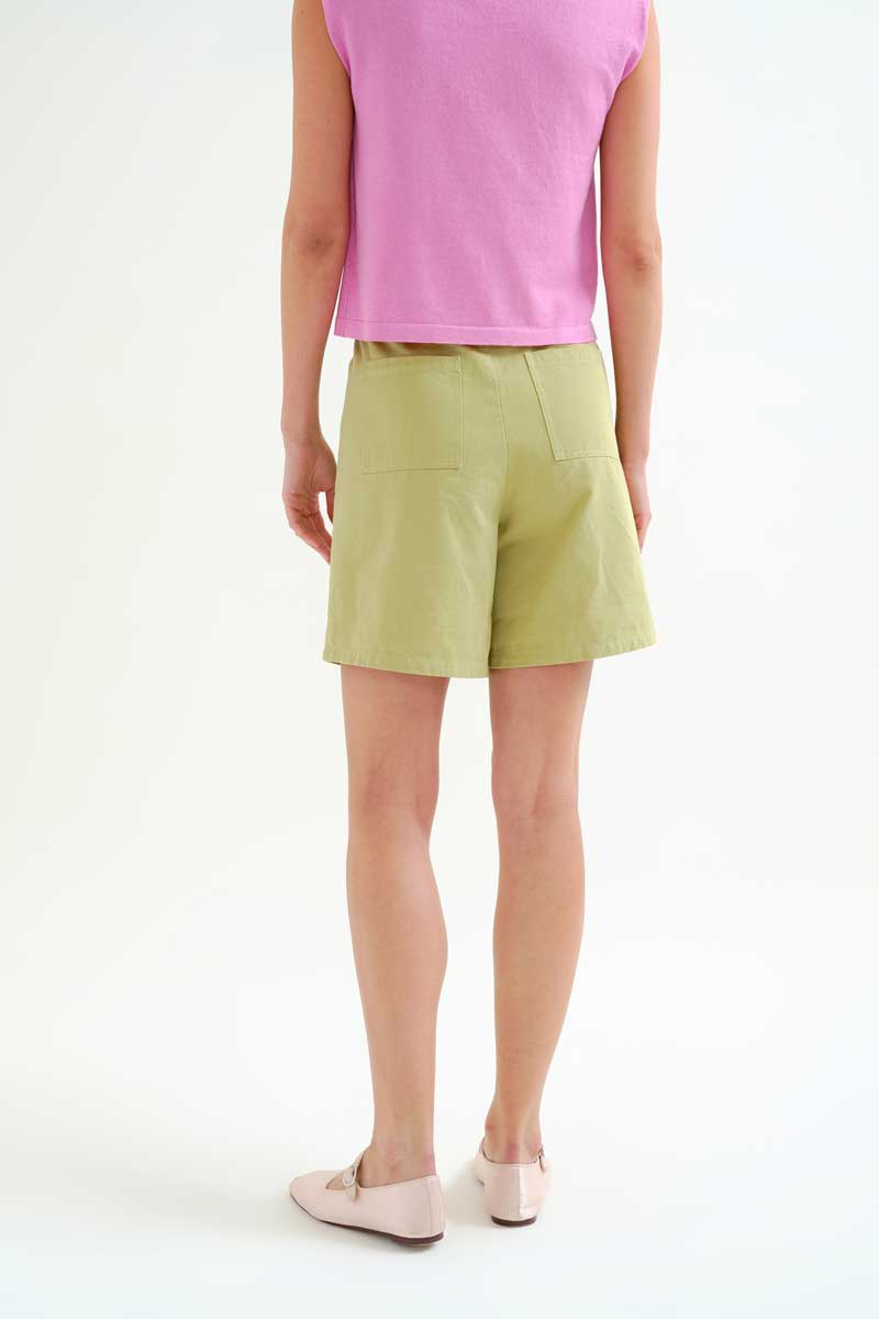 Green Cotton Shorts
