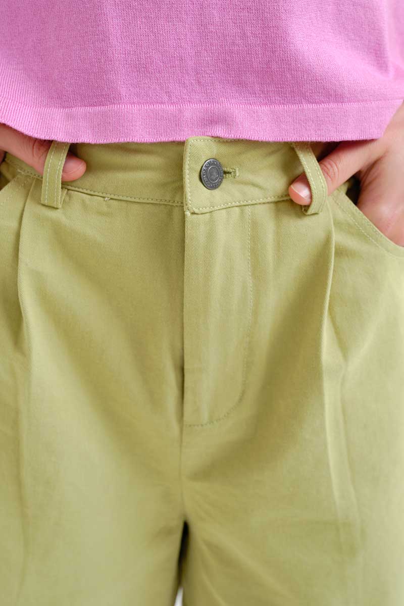 Green Cotton Shorts