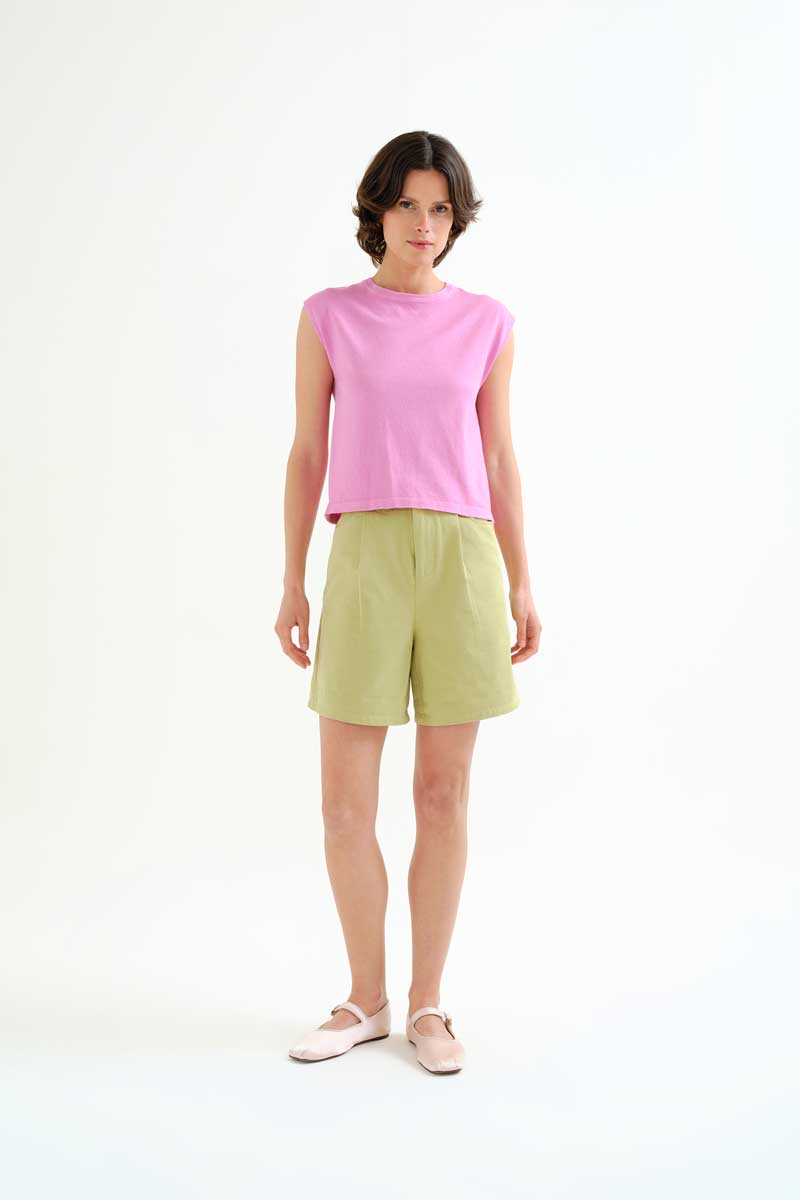 Green Cotton Shorts