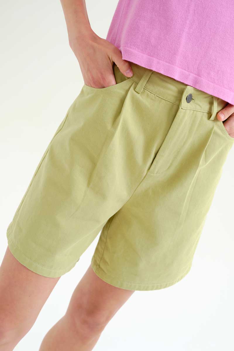 Green Cotton Shorts
