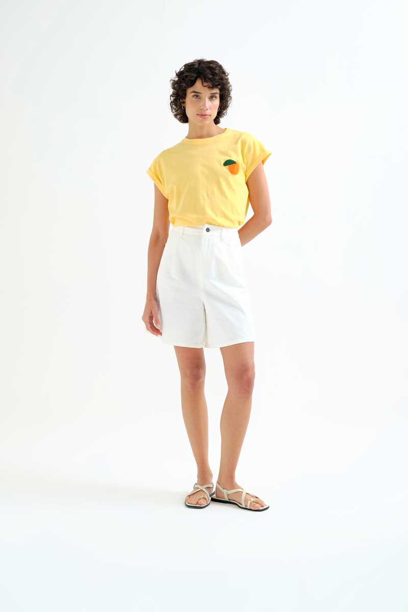 White Cotton Shorts