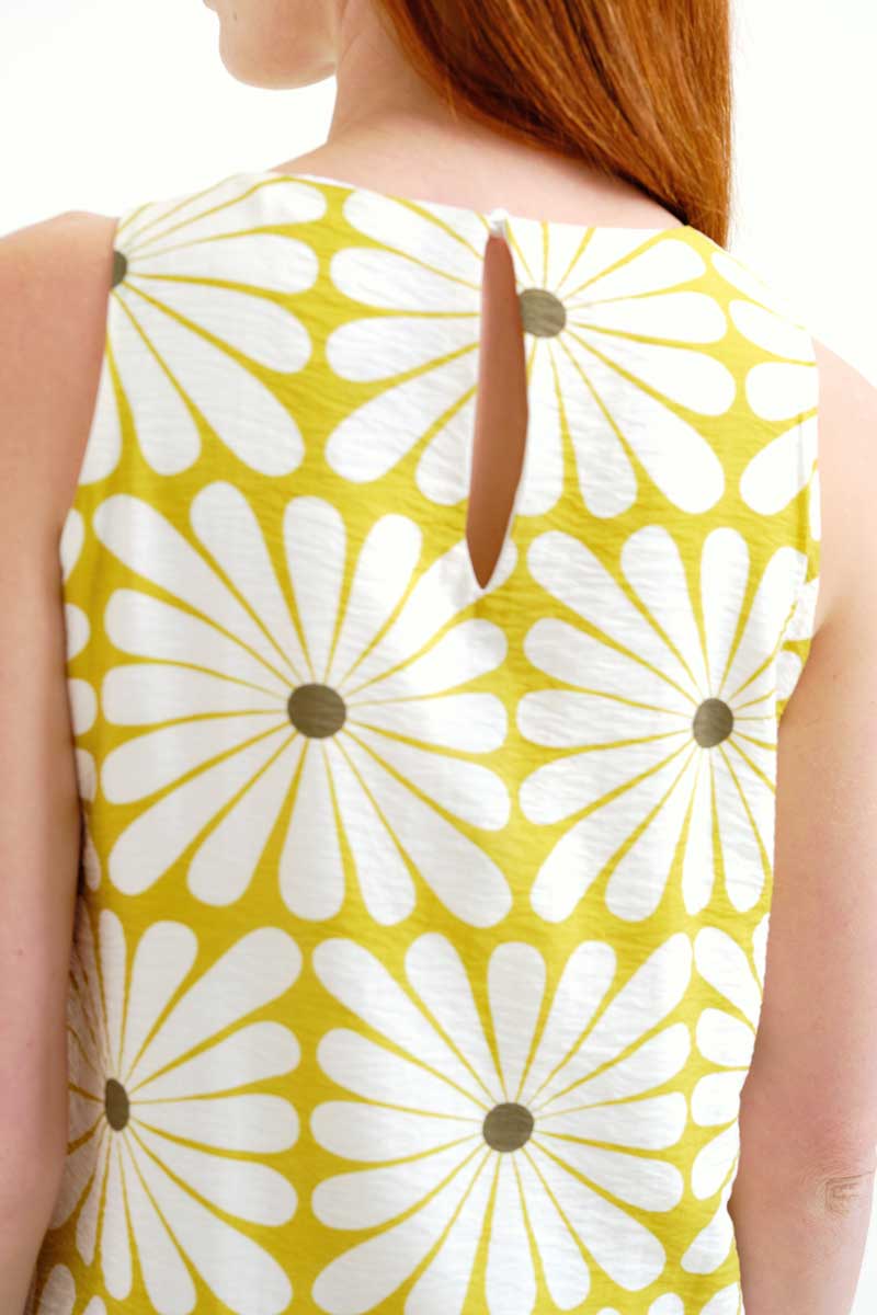 Long Dress with Olive Flower Print