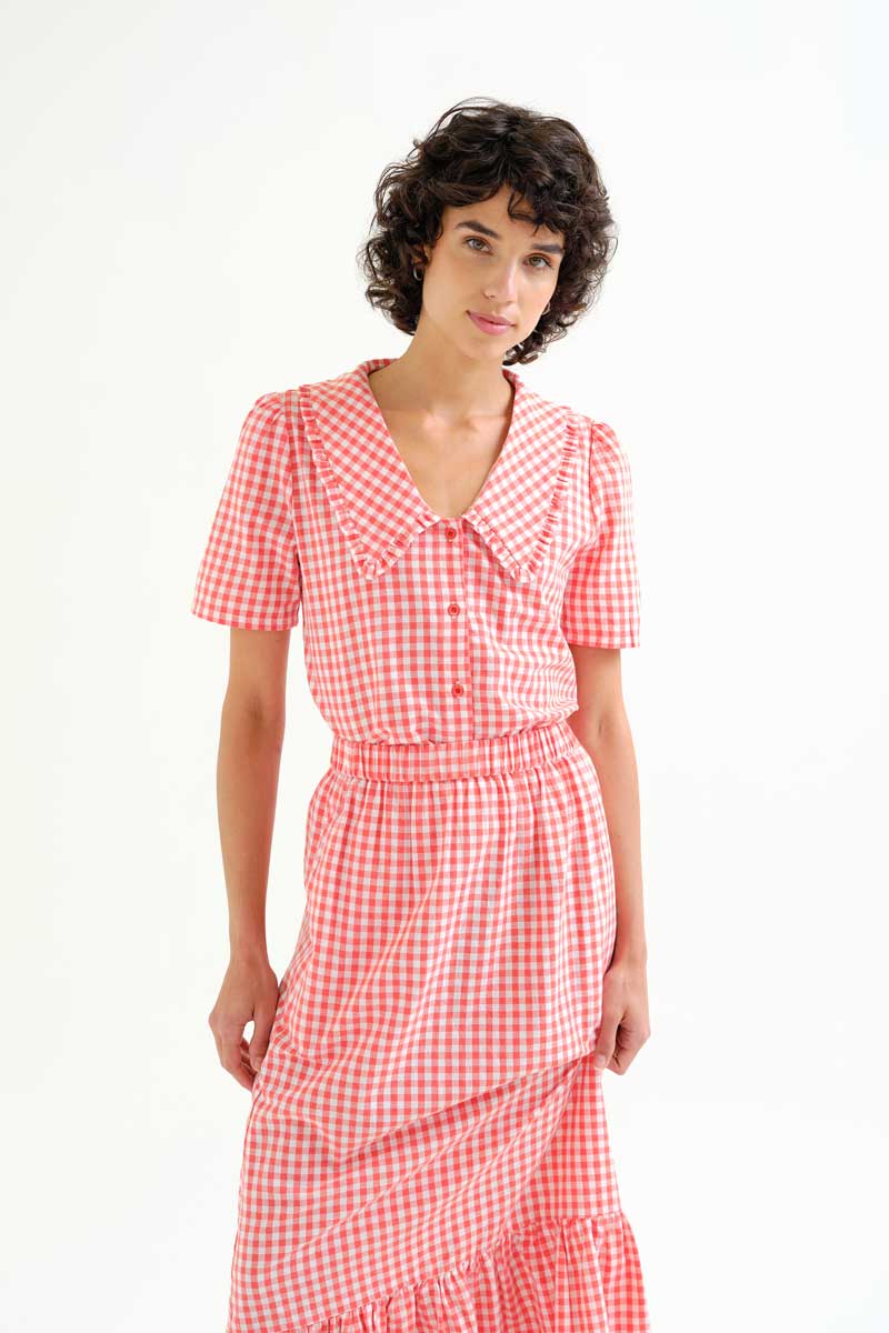 Red and White Gingham Shirt
