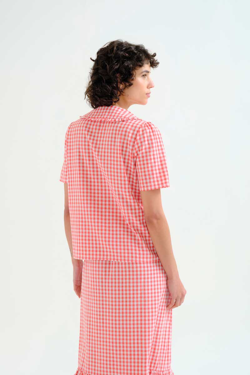 Red and White Gingham Shirt