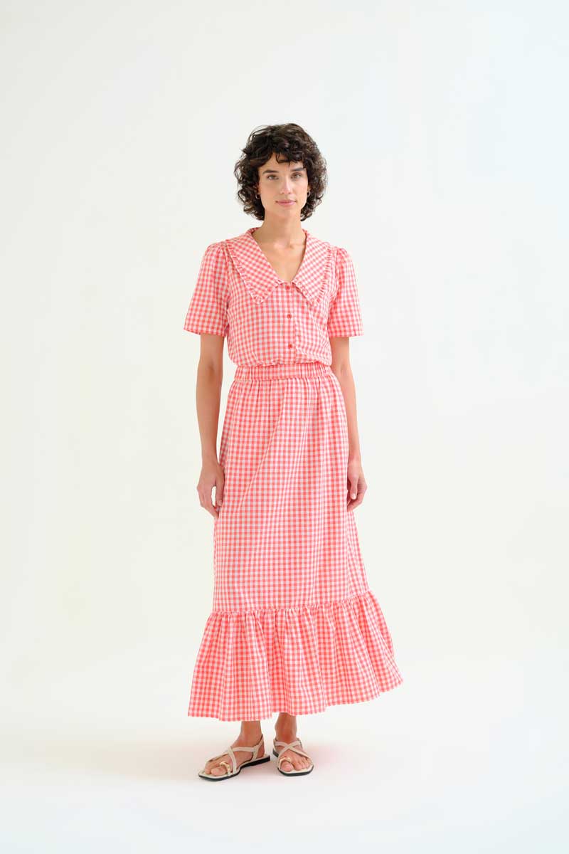 Red and White Gingham Shirt