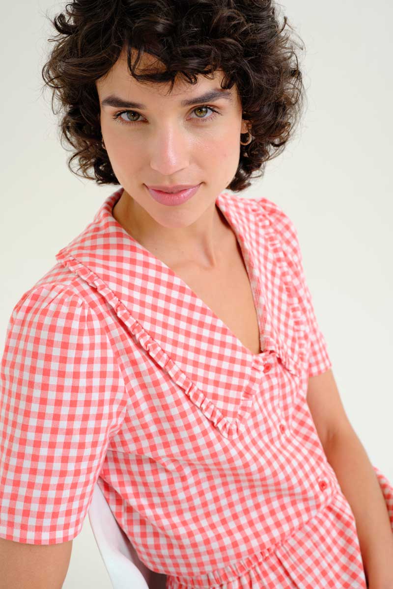 Red and White Gingham Shirt